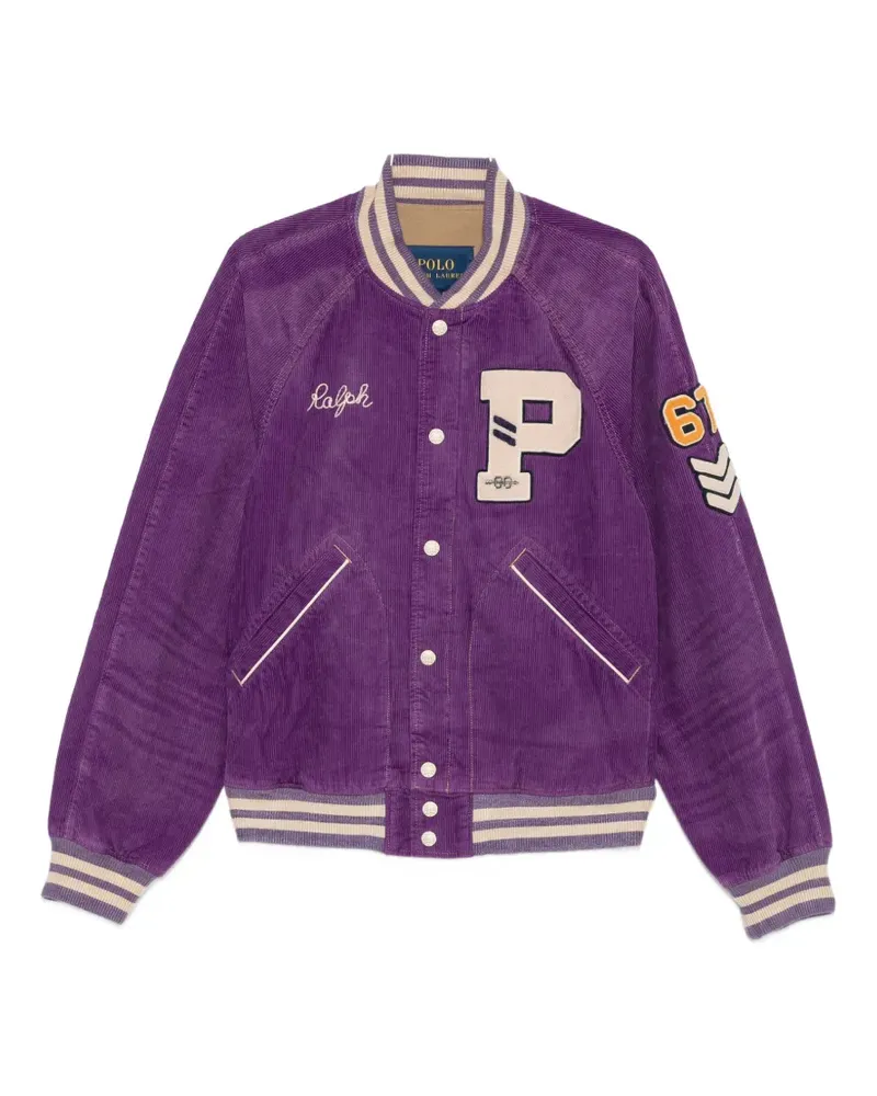 Ralph Lauren logo-patch corduroy jacket - Violett Violett