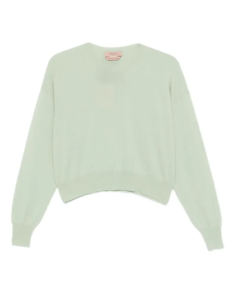 Twin-Set Sweatshirt mit geripptem Besatz - Grün Grün