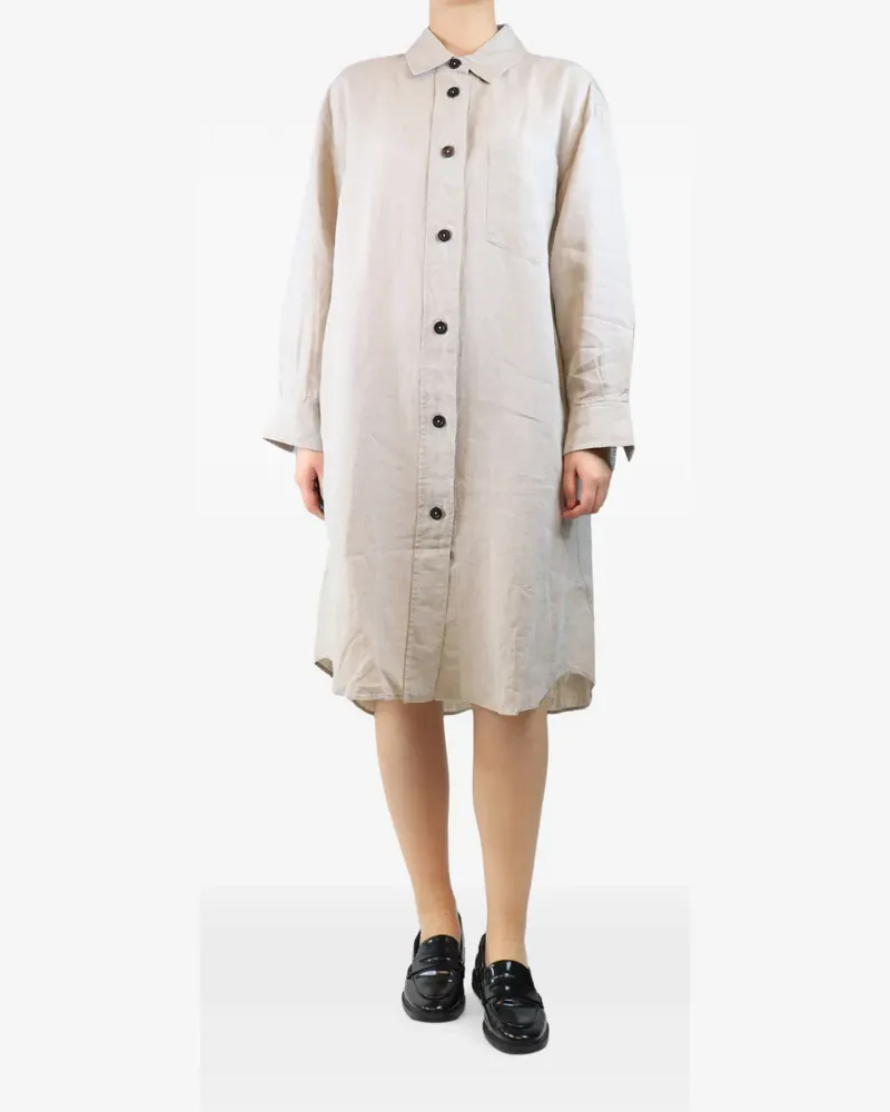 Margaret Howell linen midi shirt dress - Nude Nude