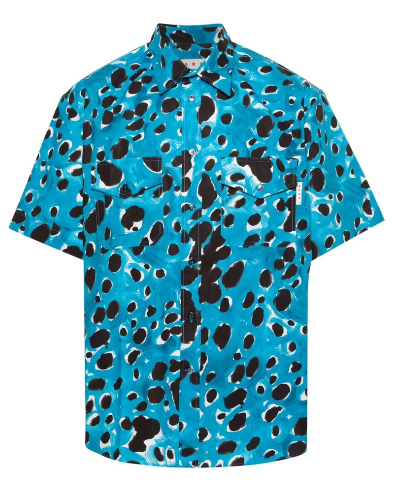 Marni Hemd mit abstraktem Print - Blau Blau