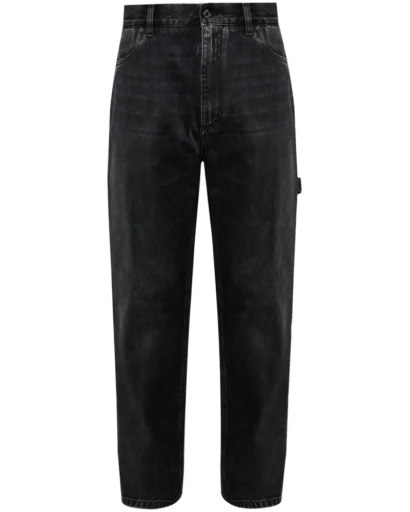 Dolce & Gabbana Gerade Jeans mit Applikation - Schwarz Schwarz