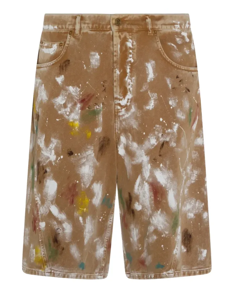Moschino paint-splatter shorts - Nude Nude