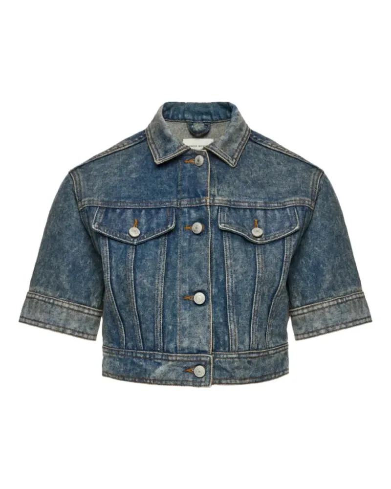 Magda Butrym cropped short-sleeve denim jacket - Blau Blau