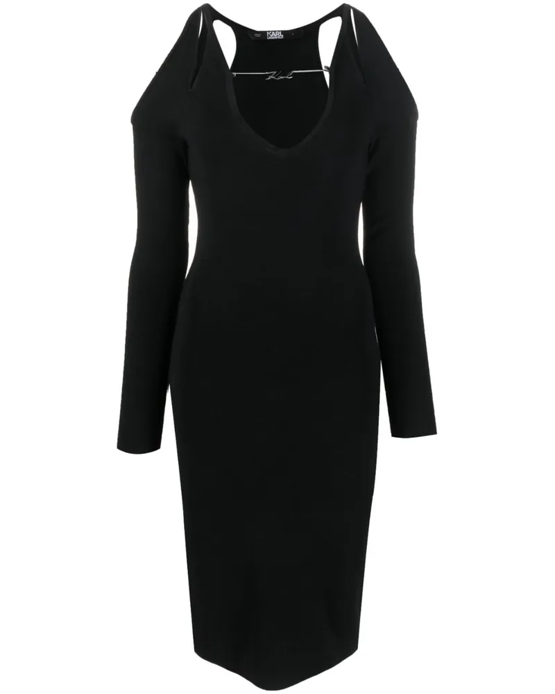 Karl Lagerfeld Kleid mit Cut-Outs - Schwarz Schwarz