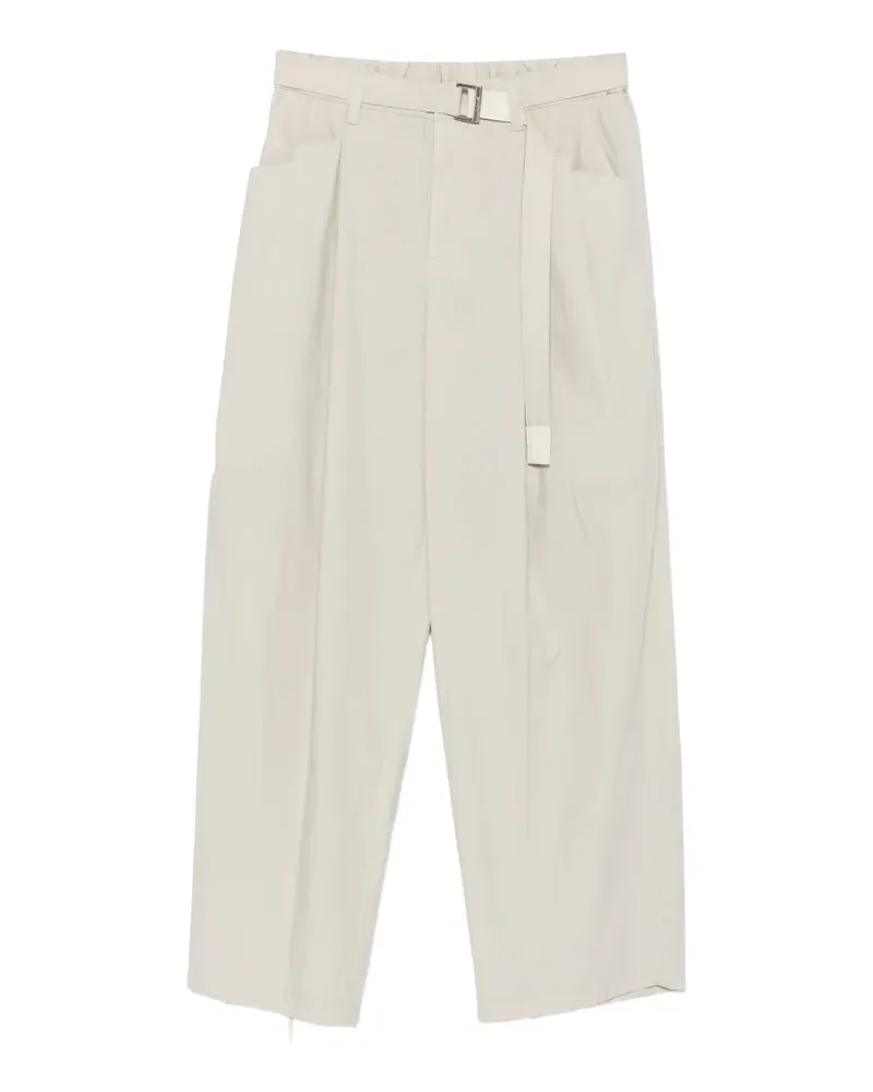 Sacai belted pleated trousers - Nude Nude