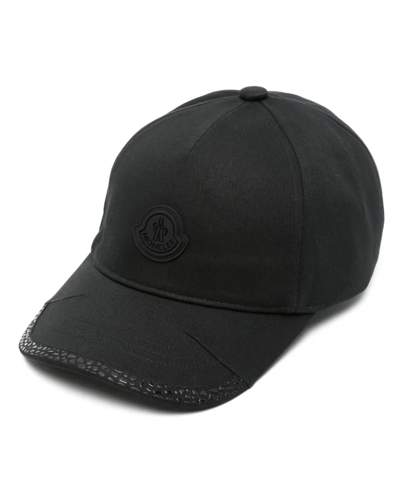 Moncler Baseballkappe mit Logo-Applikation - Schwarz Schwarz