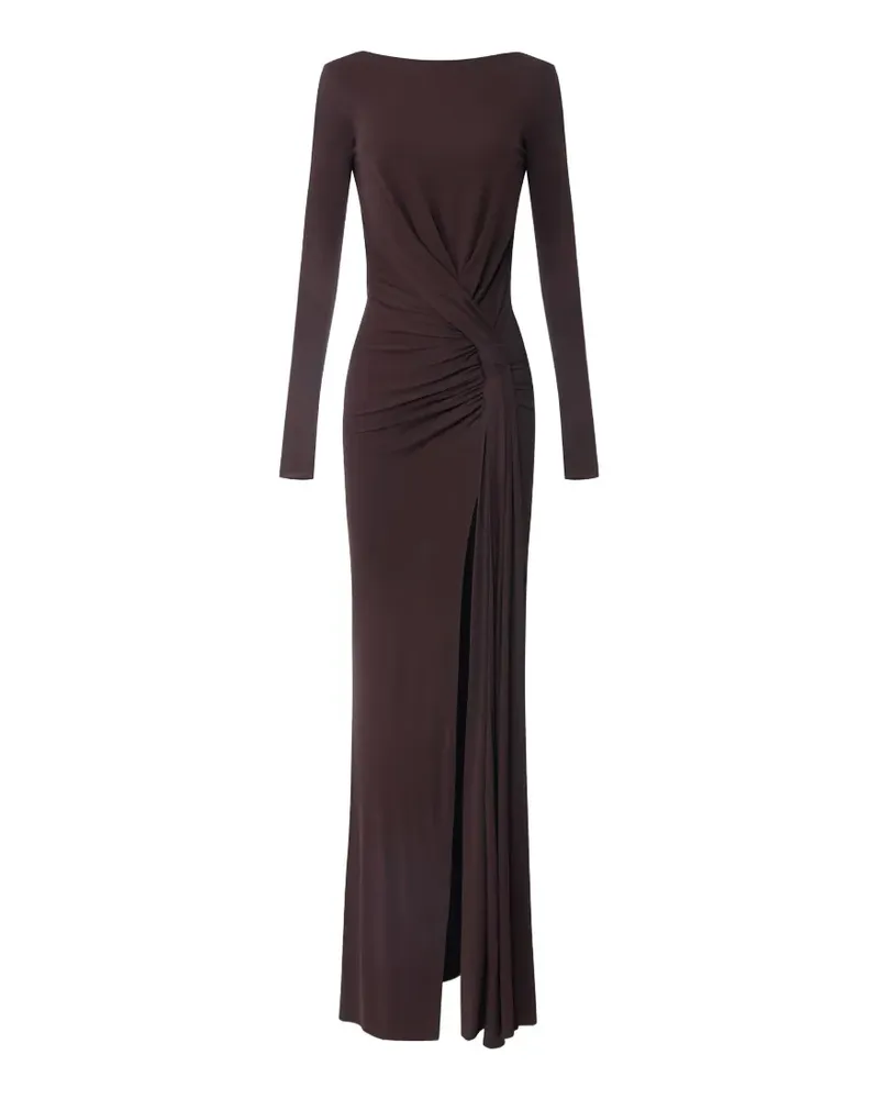 Elisabetta Franchi open back draped maxi dress - Braun Braun