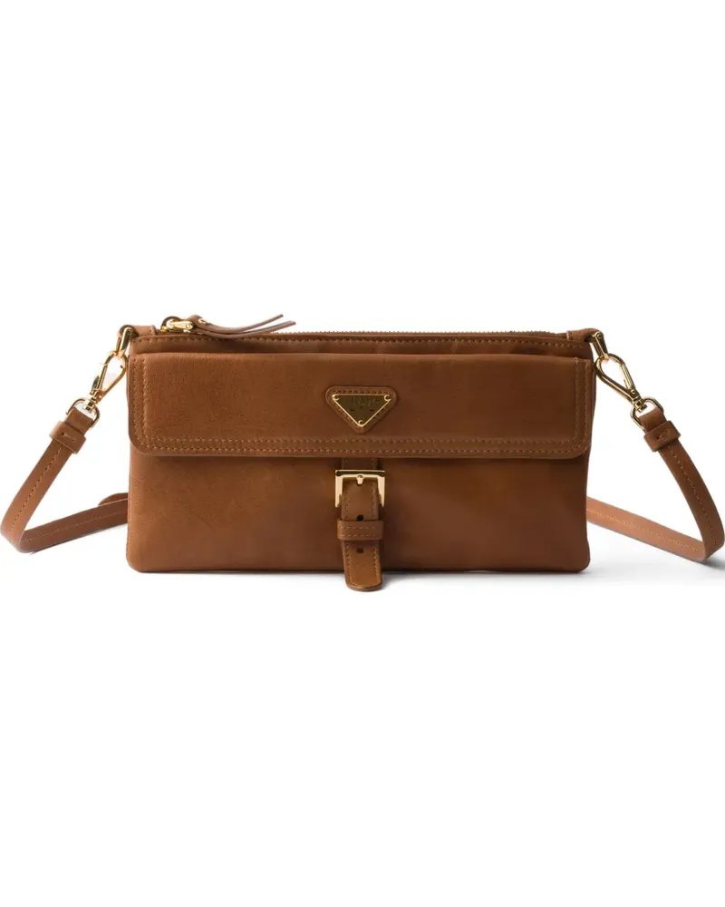 Prada Geldbörse aus Nappaleder mit Schulterriemen - Braun Braun