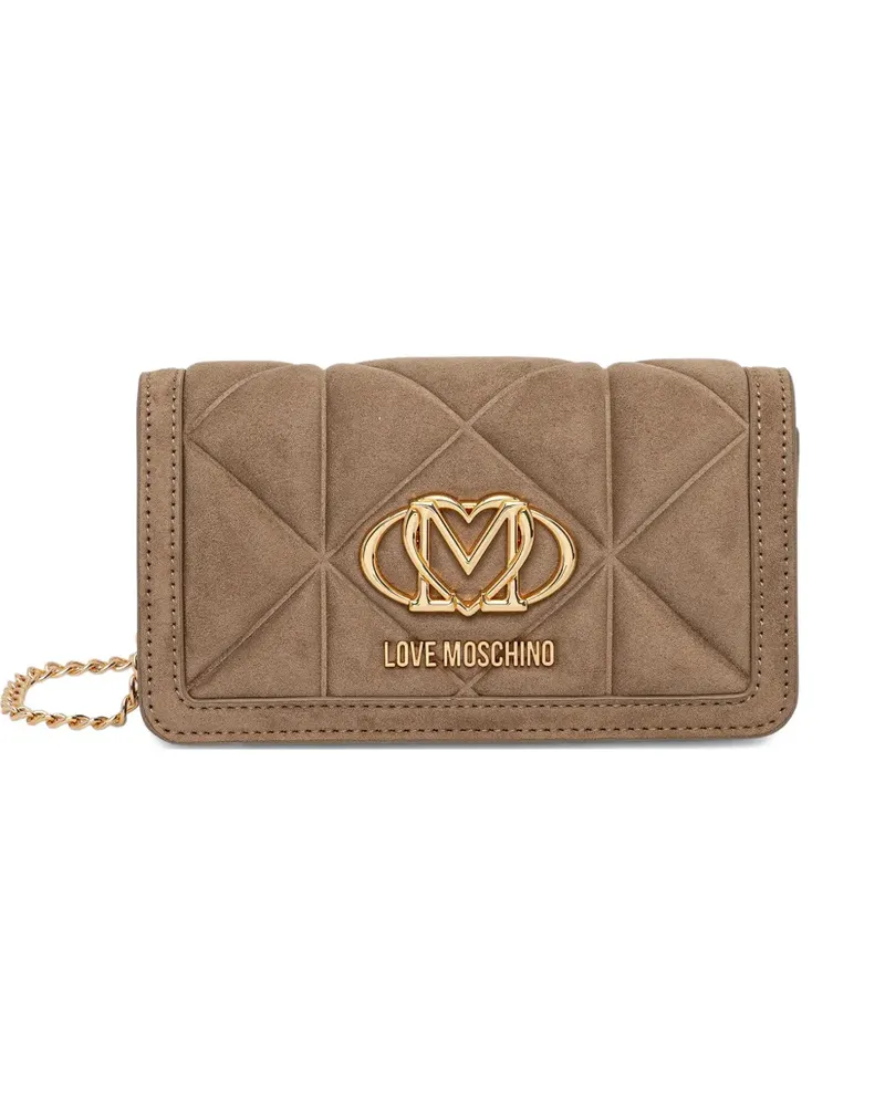 Moschino quilted heart-motif cross body bag - Nude Nude