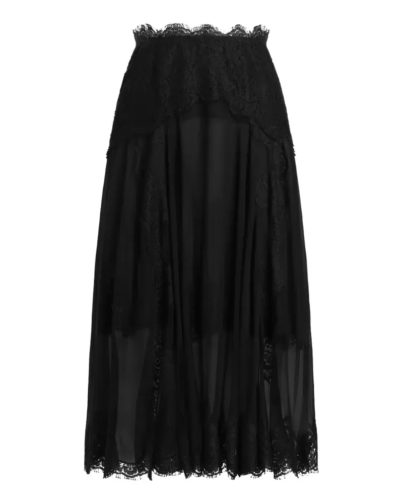 Dolce & Gabbana Midirock aus Seide - Schwarz Schwarz
