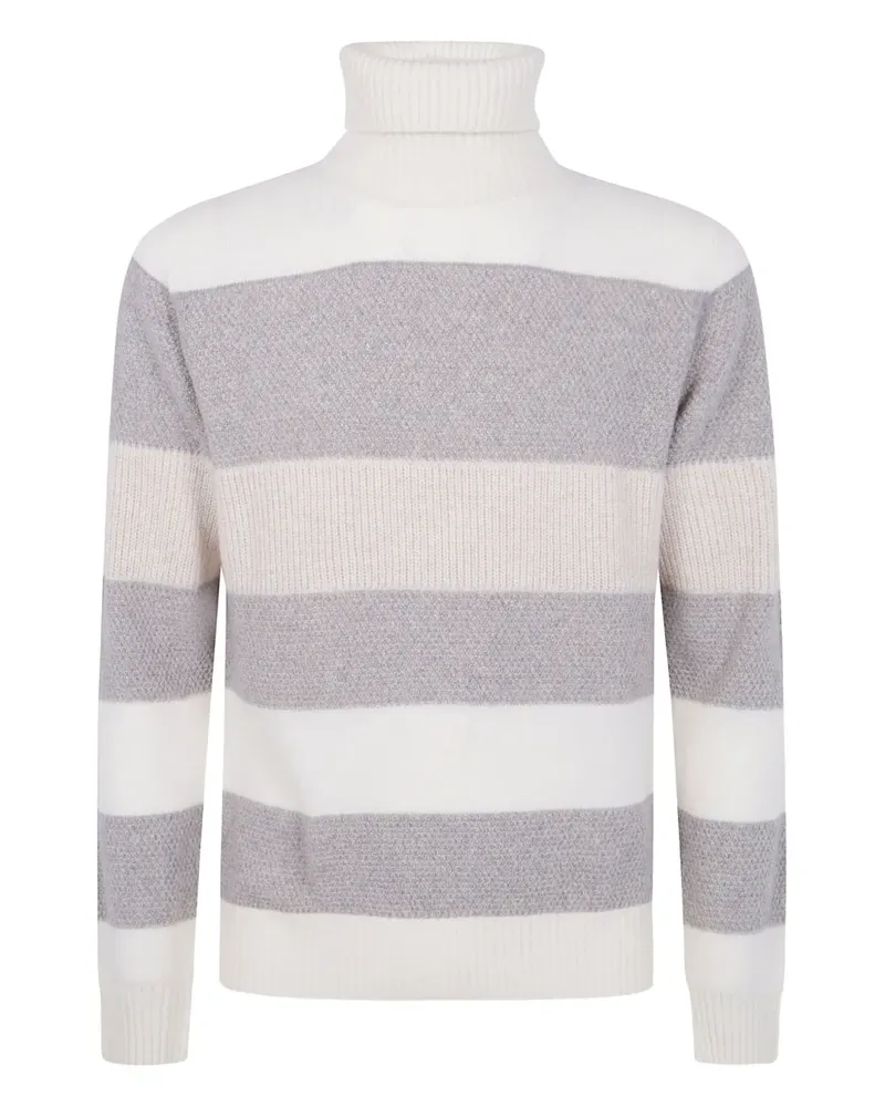 BARBA Gestreifter Pullover - Nude Nude