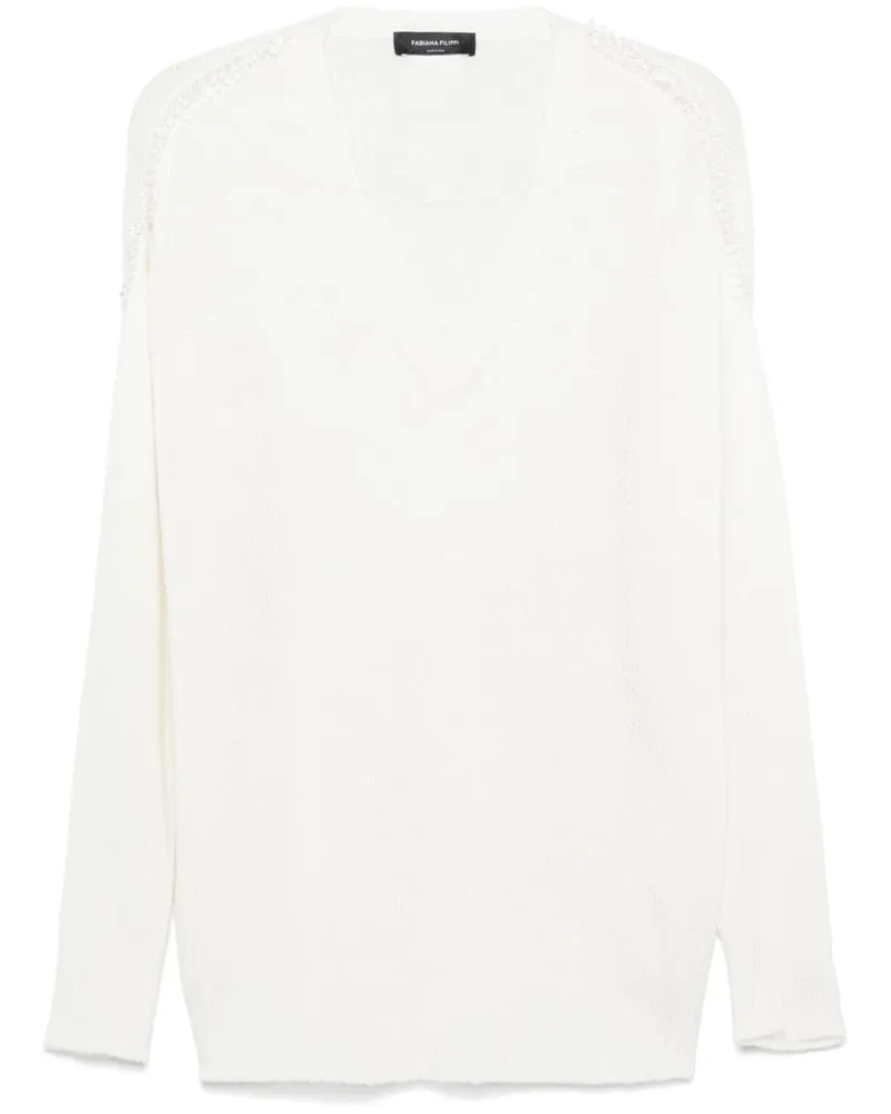 Fabiana Filippi Klassischer Kaschmirpullover - Weiß Weiß