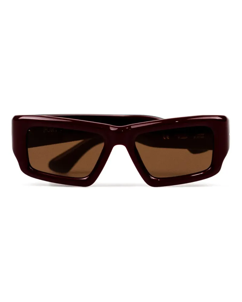 Port Tanger Sonnenbrille mit eckigem Gestell - Rot Rot
