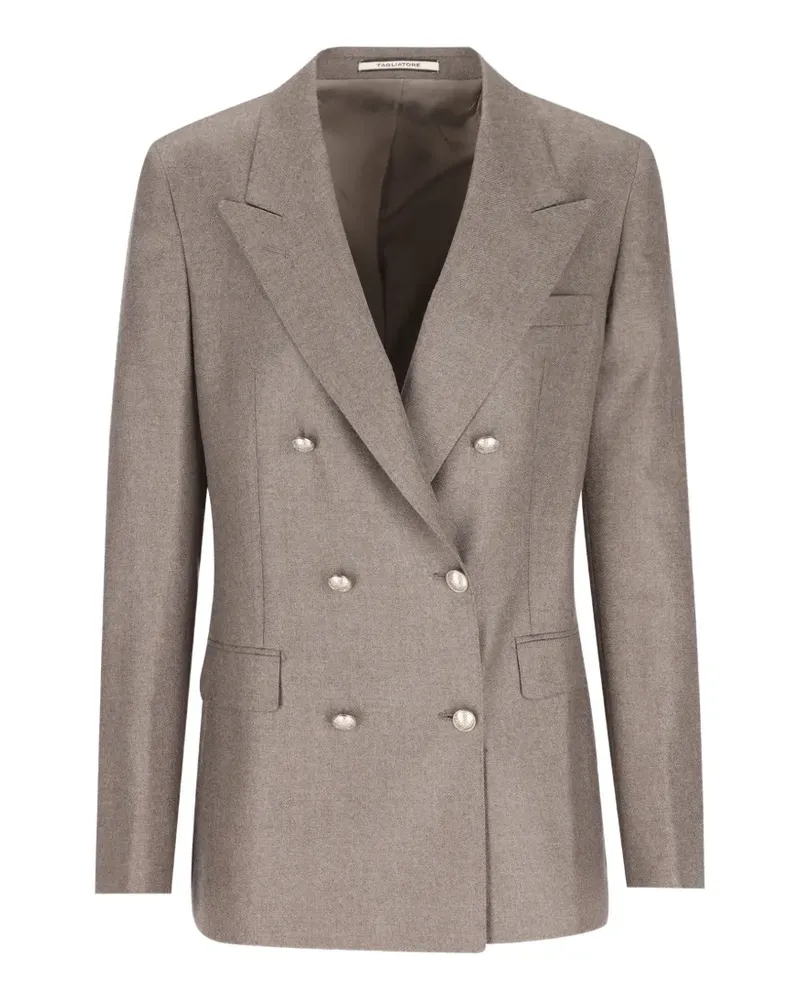 Tagliatore double-breasted peak-lapel blazer - Nude Nude