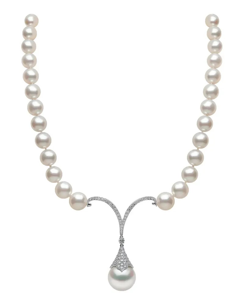 YOKO London Halskette mit Südseeperlen und Diamant - Silber Silber