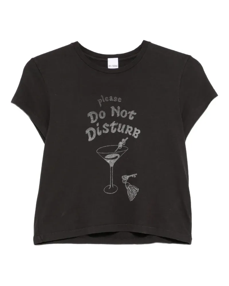 RE/DONE Kastiges 50s T-Shirt mit grafischem Print - Schwarz Schwarz