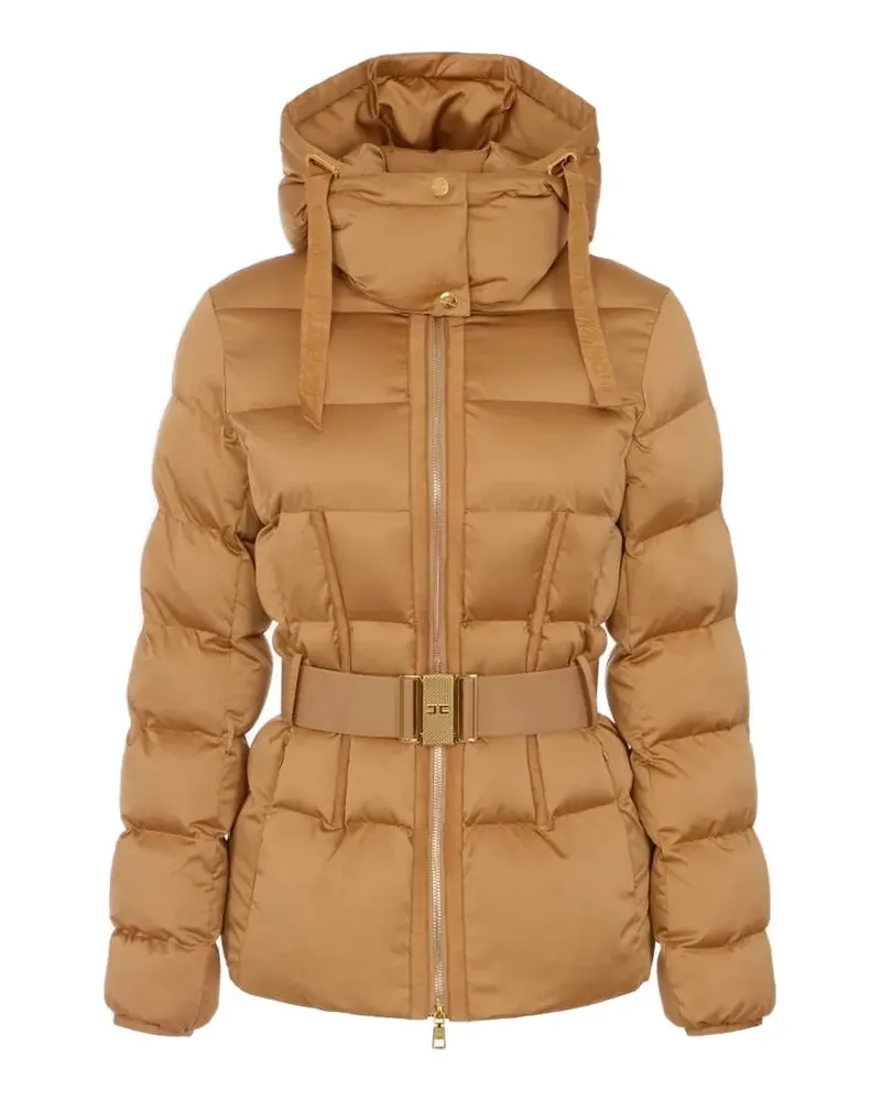 Elisabetta Franchi down jacket in voile fabric - Nude Nude