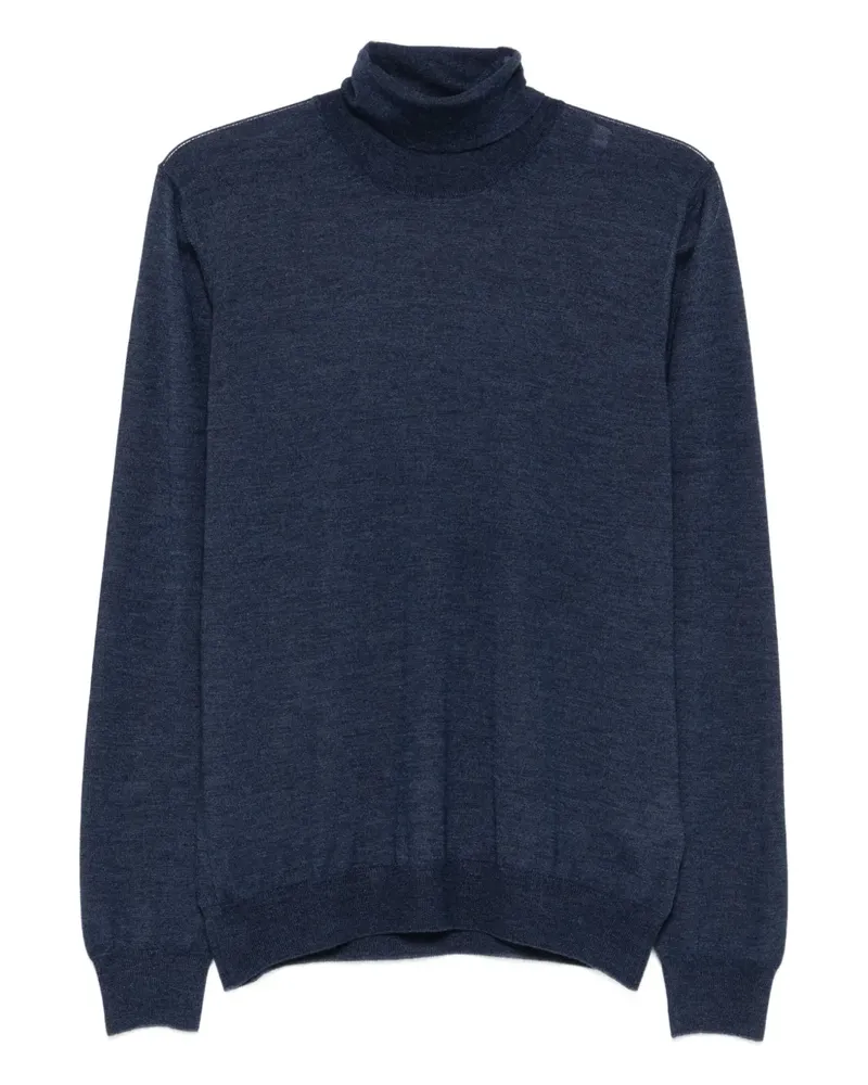 BARBA Langärmeliger Rollkragenpullover - Blau Blau