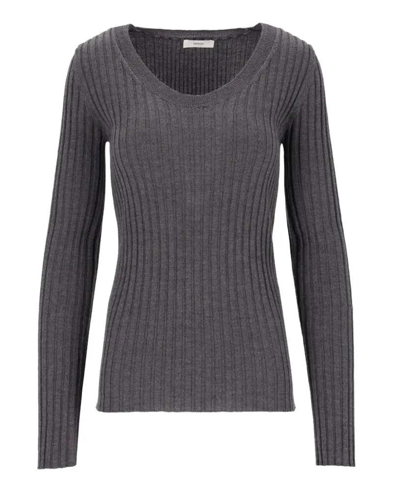 Mauro Grifoni ribbed-knit scoop-neck sweater - Grau Grau
