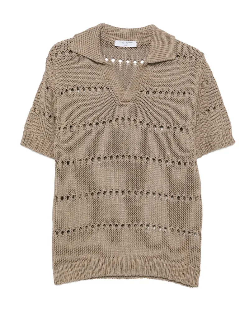 Daniele Fiesoli pointelle-knit short-sleeve sweater - Nude Nude