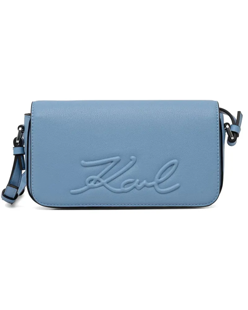 Karl Lagerfeld Schultertasche mit Logo-Prägung - Blau Blau