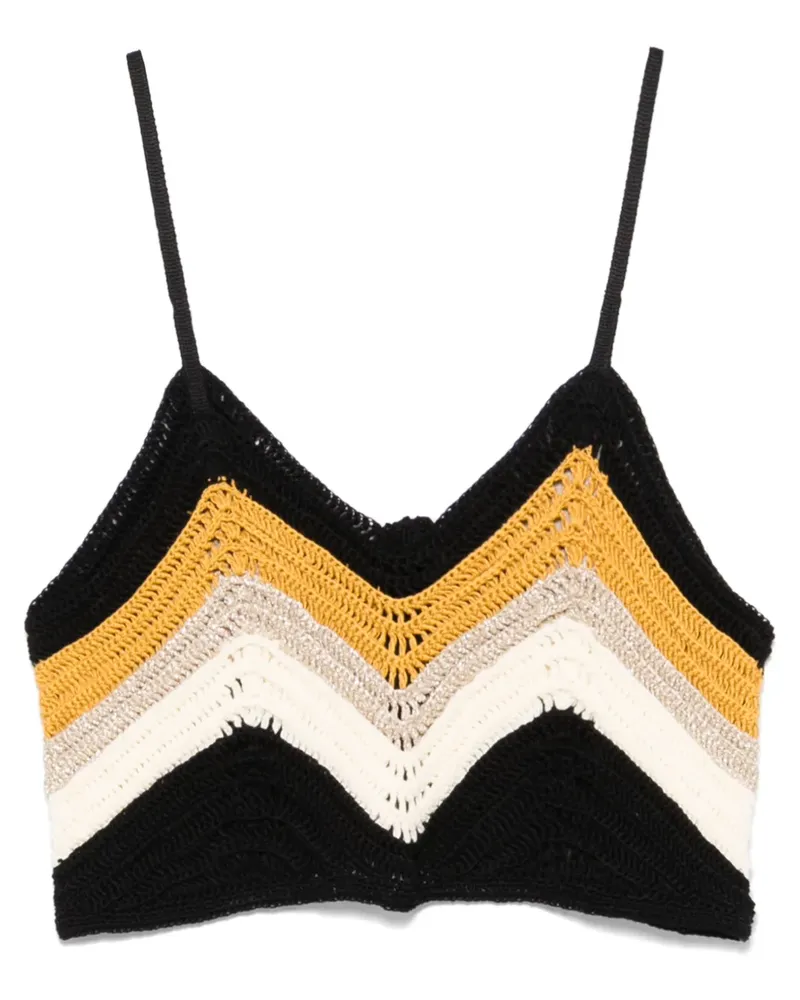 forte_forte Klassisches Cropped-Top - Schwarz Schwarz
