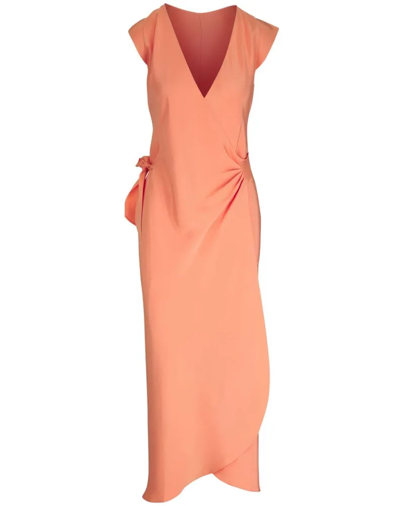 Peter Cohen Midikleid aus Seide - Orange Orange