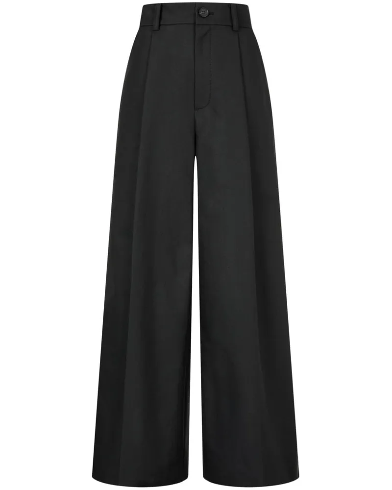 STUDIO TOMBOY Hose mit weitem Bein - Schwarz Schwarz