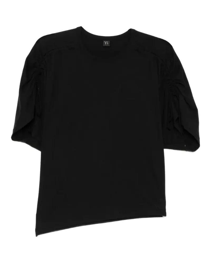 Yohji Yamamoto ruched sleeve T-shirt - Schwarz Schwarz