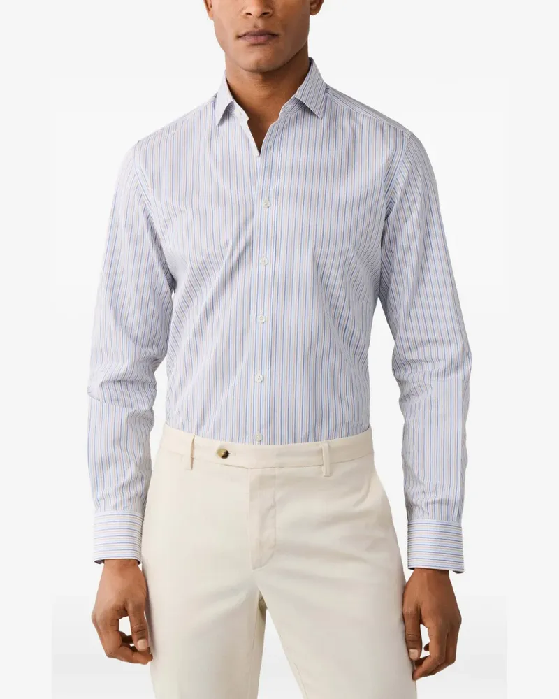 Hackett Gestreiftes Hemd - Blau Blau