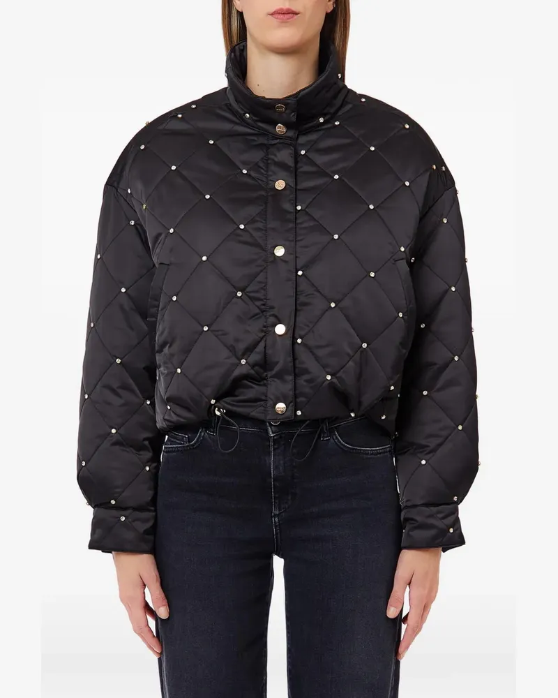 Liu Jo crystal-embellished quilted bomber jacket - Schwarz Schwarz
