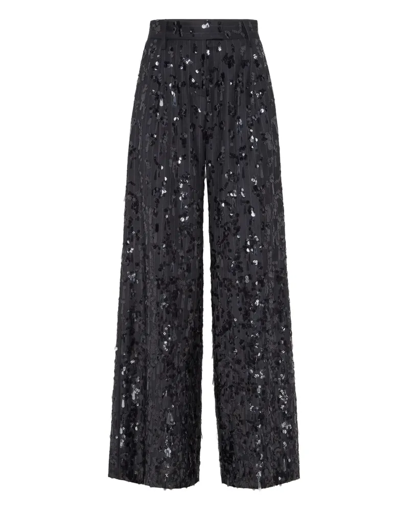 Brunello Cucinelli Paillettenverzierte Hose mit Nadelstreifen - Grau Grau