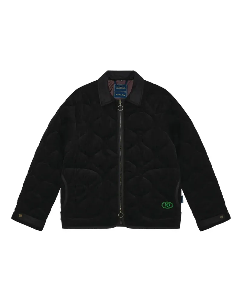 Nicholas Daley Wattierte Lavenham Riot Cordjacke mit Steppung - Schwarz Schwarz