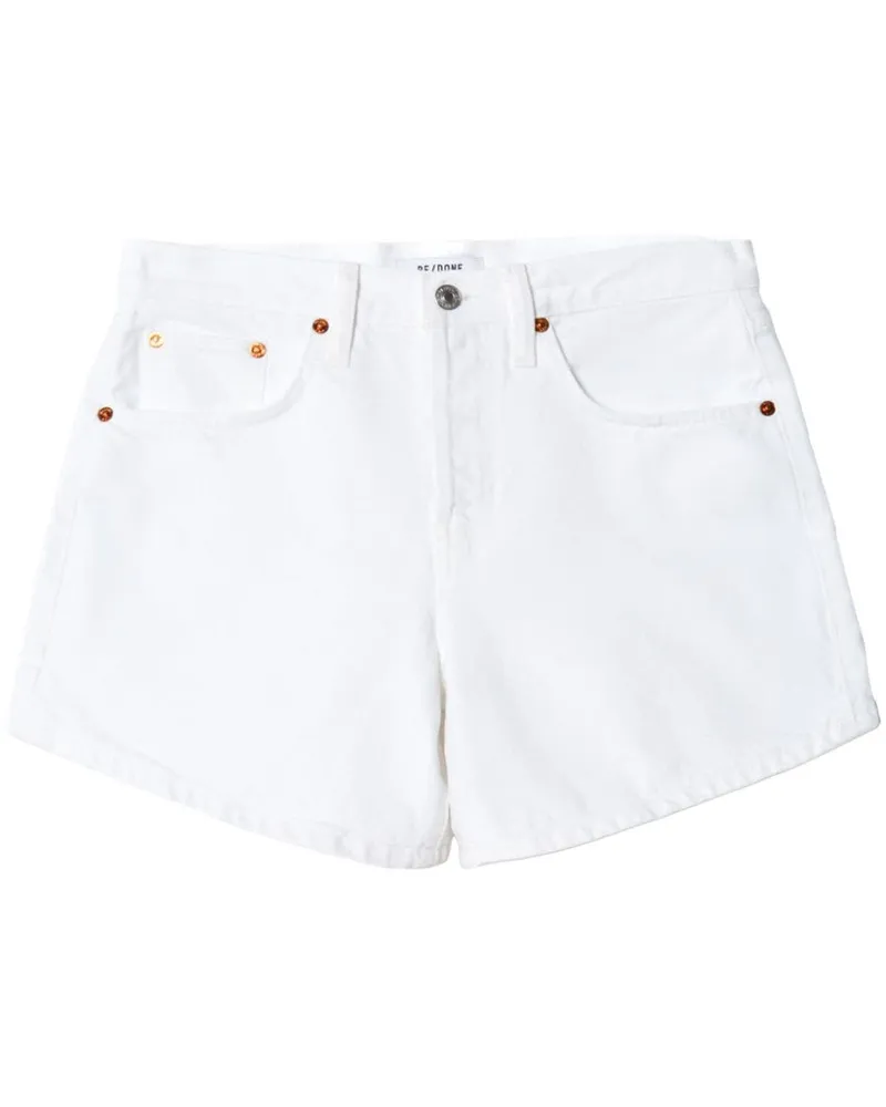 RE/DONE Halbhohe Jeans-Shorts Weiß
