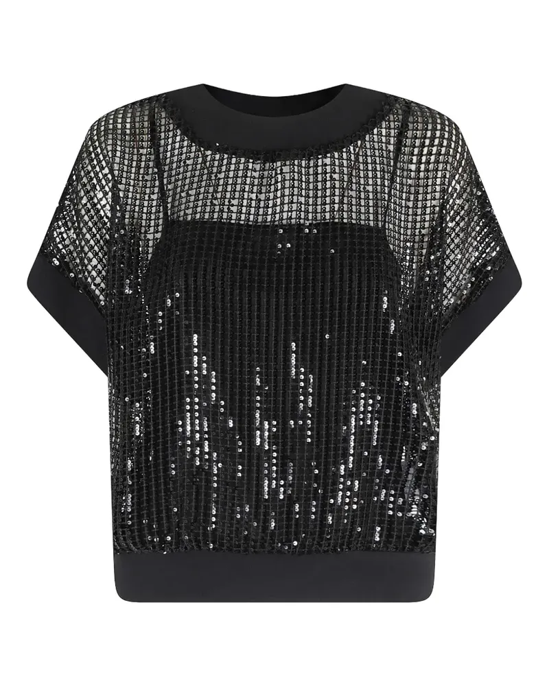 MEIMEIJ sequin-embellished mesh blouse - Schwarz Schwarz