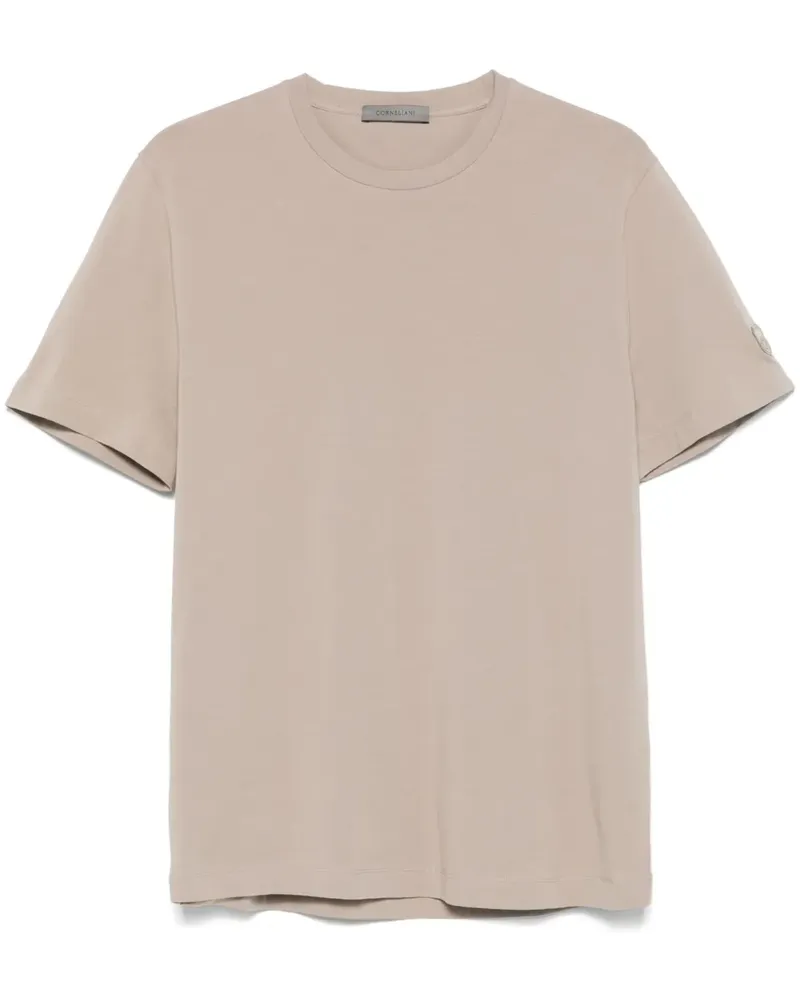 Corneliani T-Shirt mit Logo-Stickerei - Nude Nude