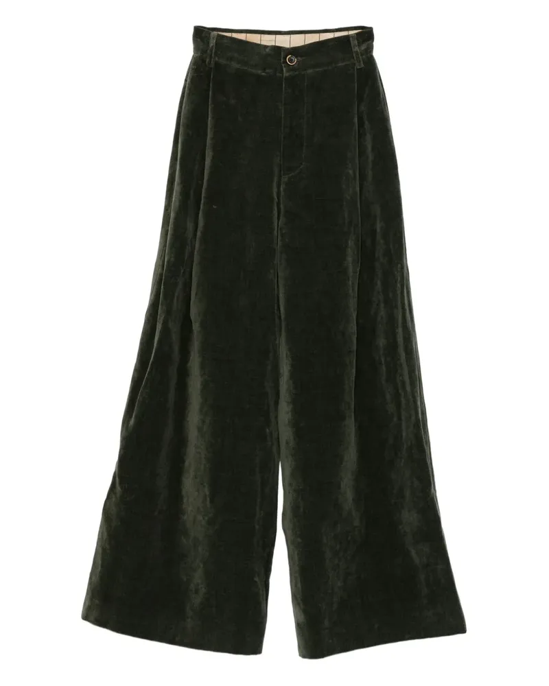 Uma Wang Samthose mit Falten - Grün Grün