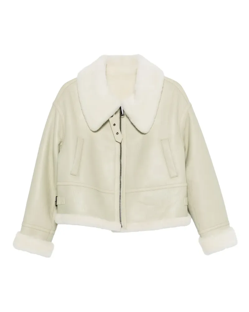 Liska Bikerjacke mit Shearling - Grün Grün