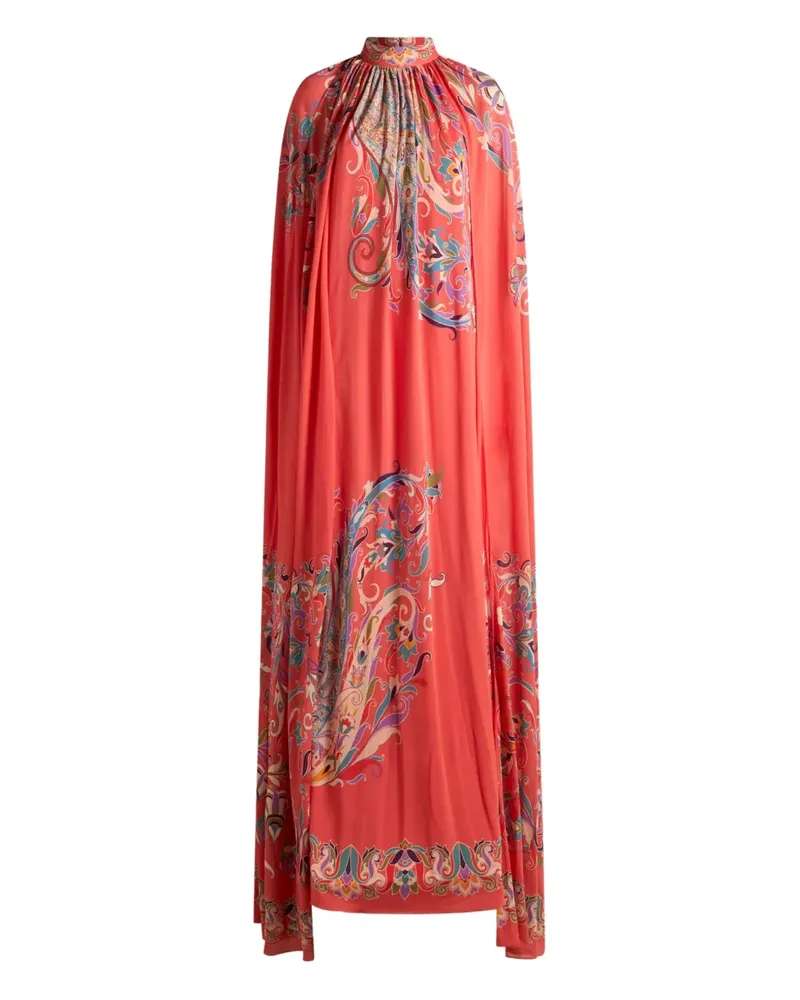 Etro Cape-Kleid mit Print - Rot Rot