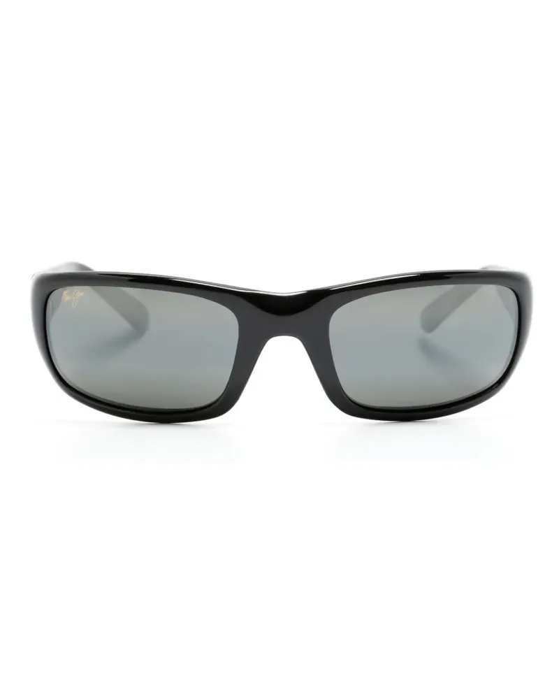 Maui Jim Eckige Sonnenbrille mit Logo-Print - Schwarz Schwarz