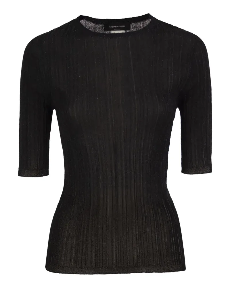 Fabiana Filippi ribbed-knit T-shirt - Blau Blau