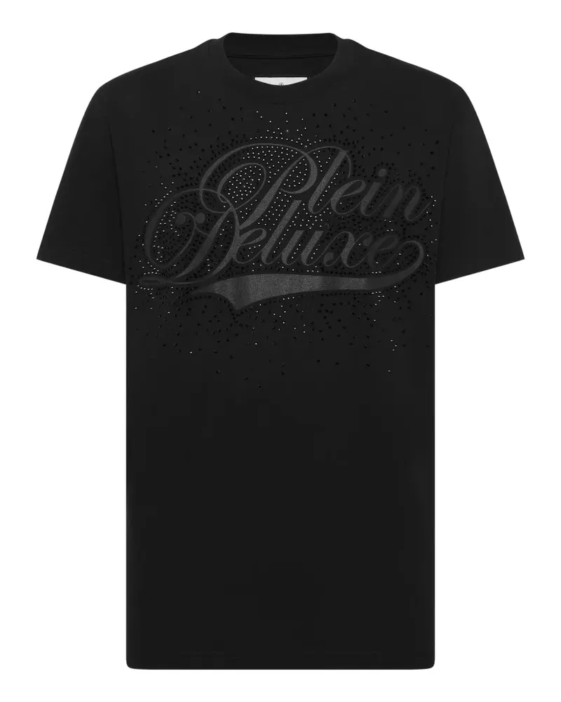 Philipp Plein T-Shirt mit Glitter-Logo - Schwarz Schwarz