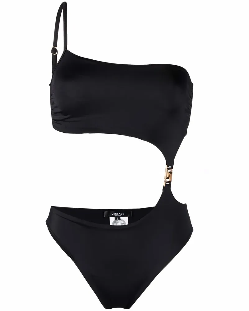 Versace Badeanzug mit Cut-Out - Schwarz Schwarz