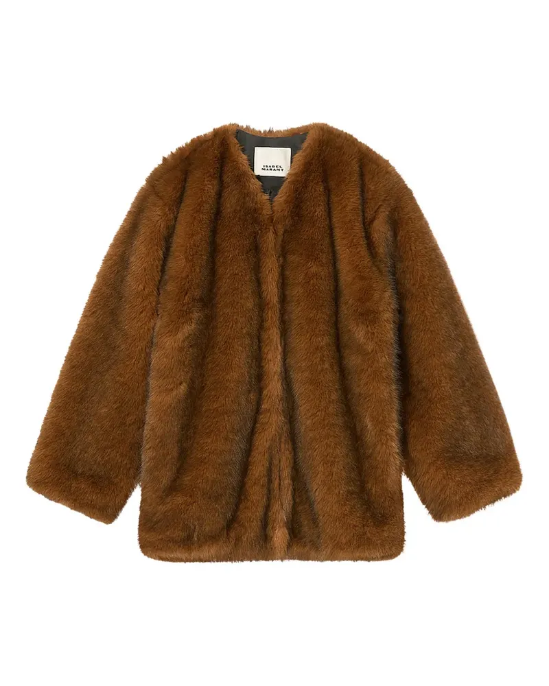 Isabel Marant Aglae Mantel ohne Kragen - Braun Braun
