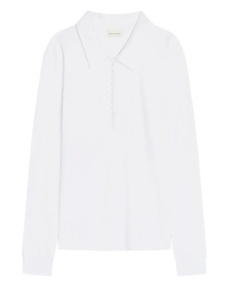 Dries van Noten Langärmeliges Poloshirt - Weiß Weiß