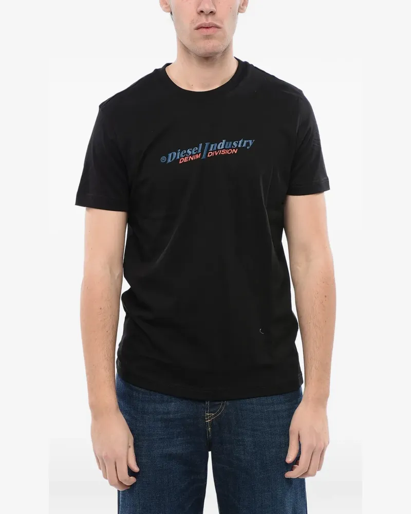 Diesel T-Shirt mit Logo-Print - Schwarz Schwarz