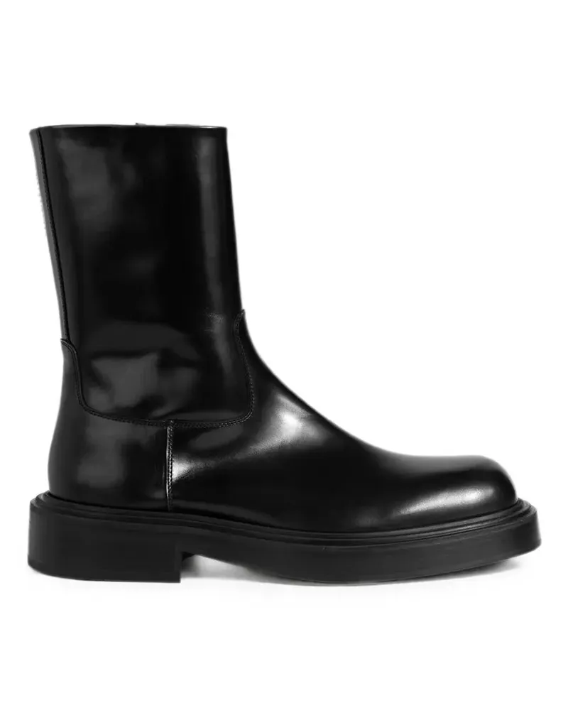 Ferragamo leather block-heel boots - Schwarz Schwarz
