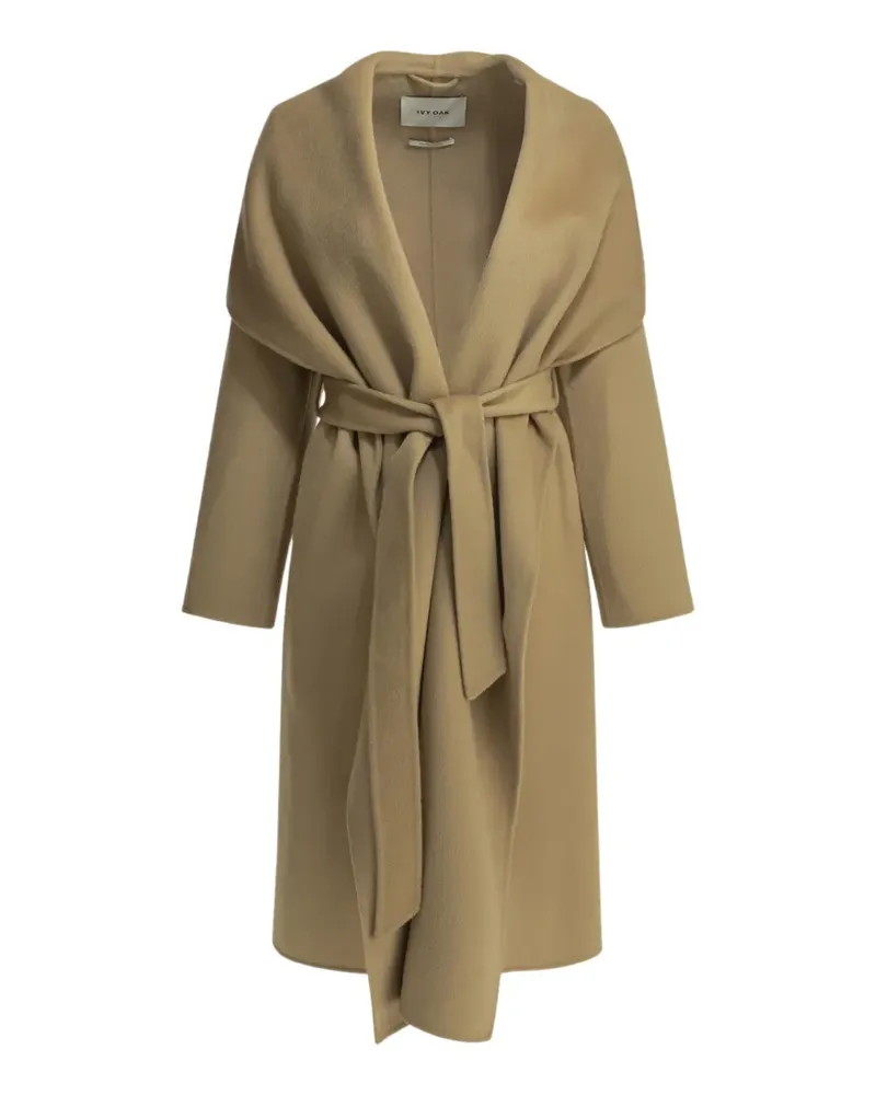 IVY & OAK belted shawl-collar coat - Nude Nude