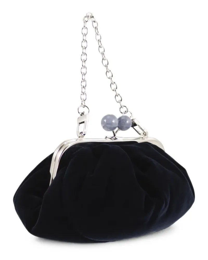 Max Mara velvet kiss-lock clutch - Blau Blau