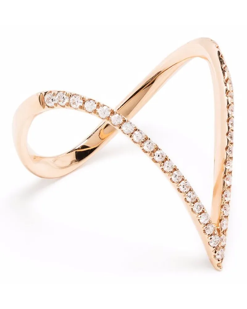 DJULA 18kt Rotgoldring mit Diamanten - Rosa Rosa